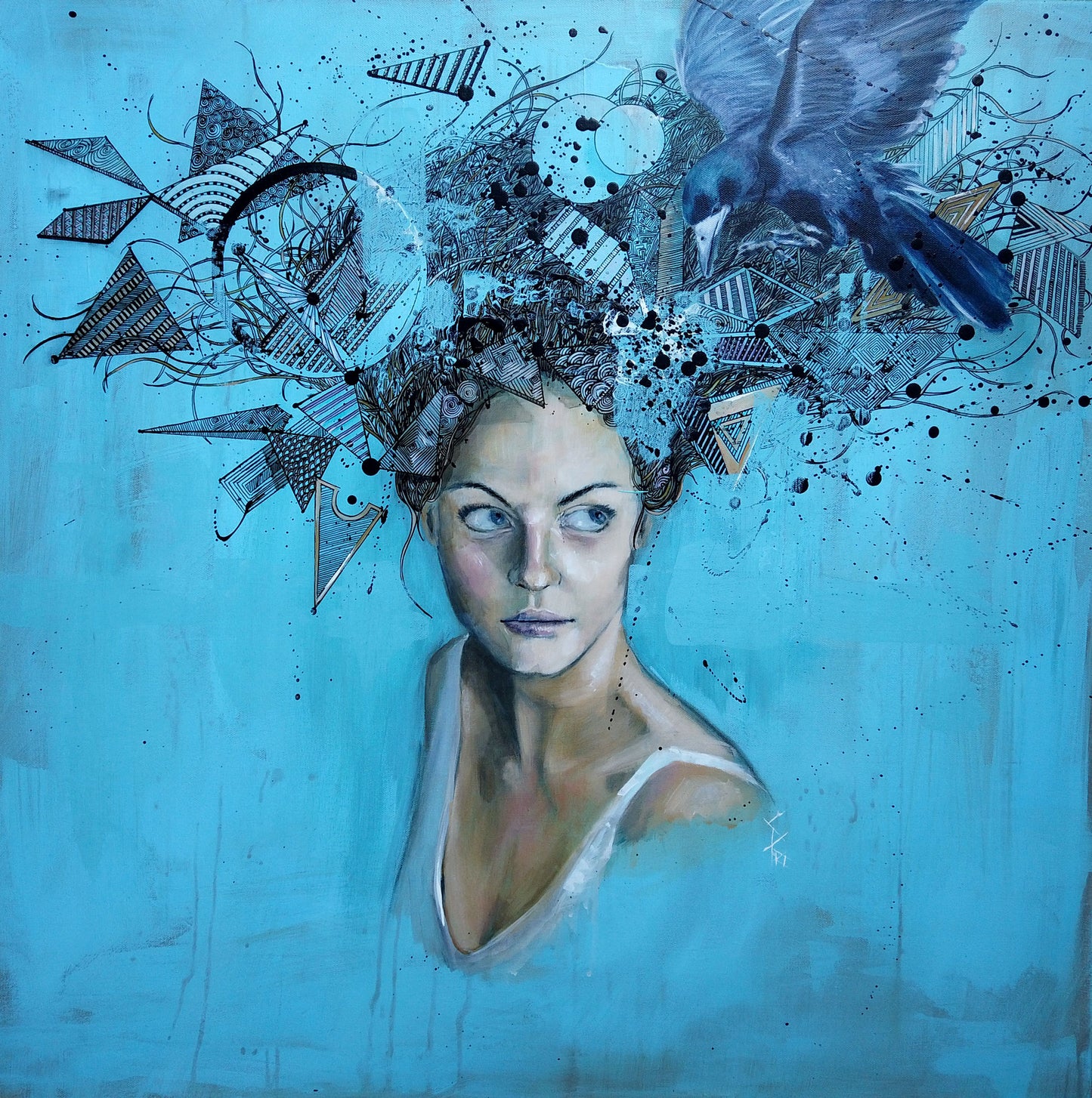 Peinture acrylique "Pensées volatiles"