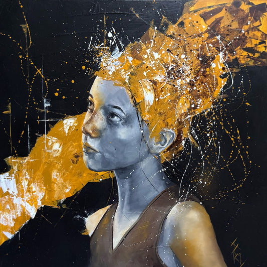 Tableau peinture à l'huile - ATTENTIVE