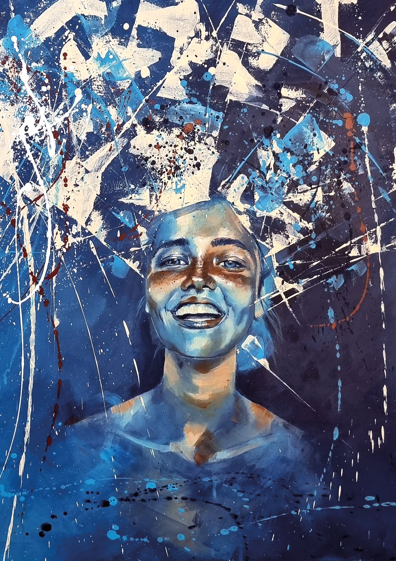 Impression de l'œuvre "Sourire Bleu"